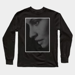 A Woman Portrait In Spiral Lines Long Sleeve T-Shirt